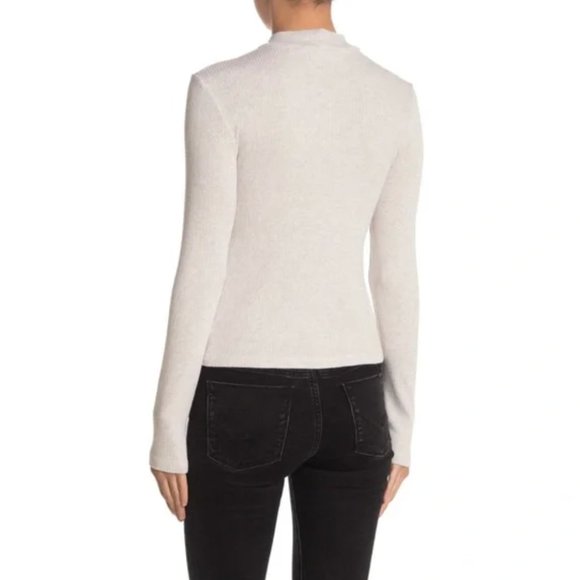 Project Social T | NWT Light Gray Metallic Mock Neck Long Sleeve Size Large - Picture 2 of 9